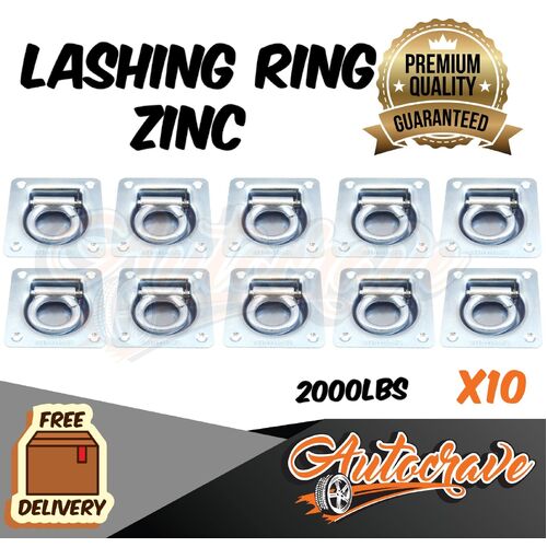 10x Lashing Ring Zinc 96x102mm Tie Down Points Anchor Ute Trailer Truck 2000Lbs