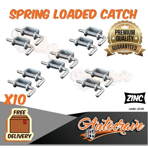 10x Spring Bolt Latch Catch Zinc Plated Truck Trailer Ute Tail Gate Fastener