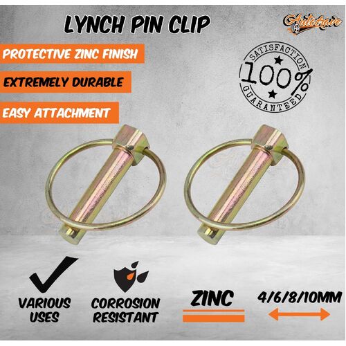 Lynch Pin Zinc 4/6/8/10mm Trailer Caravan Ute Linch Clip Locking Hinge Auto Part