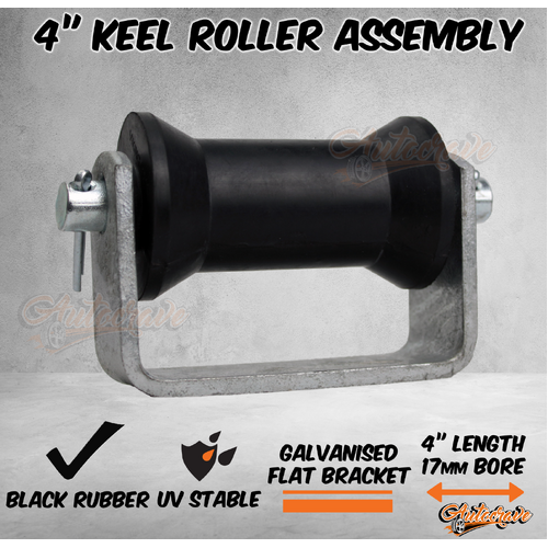 Viking Boat Trailer 4" Keel Cotton Roller & Gal Flat Bracket Spindle Kit 17mm