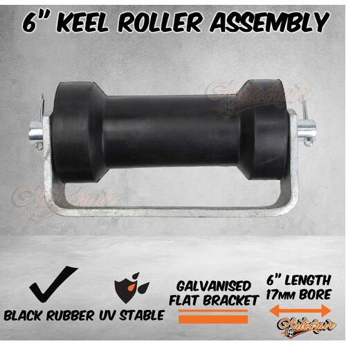 Viking Boat Trailer 6" Keel Cotton Roller & Gal Flat Bracket Spindle Kit 17mm