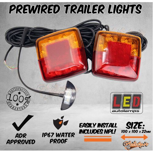 LED Autolamps Pre-Wired LED Trailer Lights & Licence Plate LED Box Trailer Ute