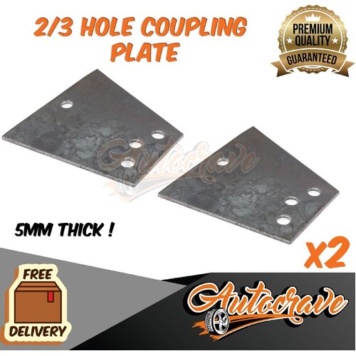 2x 2/3 Hole Coupling Plate Hitch Weldable On Plate Trailer Caravan Towball 50M