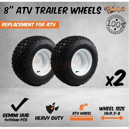 8" Atv Rim & Tyre Wheel Set 4 Stud 18x9.5-8" 470kg Quad Bike Mower Trailer Farm