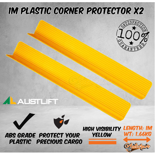 2 x Pallet Angle Truck Corner Guard Plastic Yellow Corner Protector Tie Down