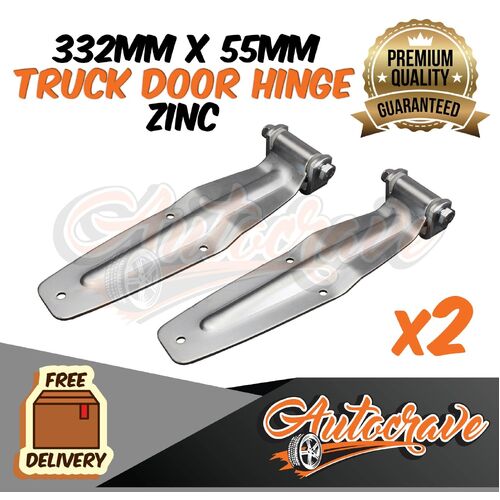 2 x Truck Door Hinge - Zinc Coated -332x55mm Rear Door Hinge Premium Quality