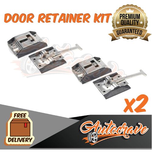 2x Door Retainer Kit | Stainless Steel | Truck Trailer Horse Float Camper