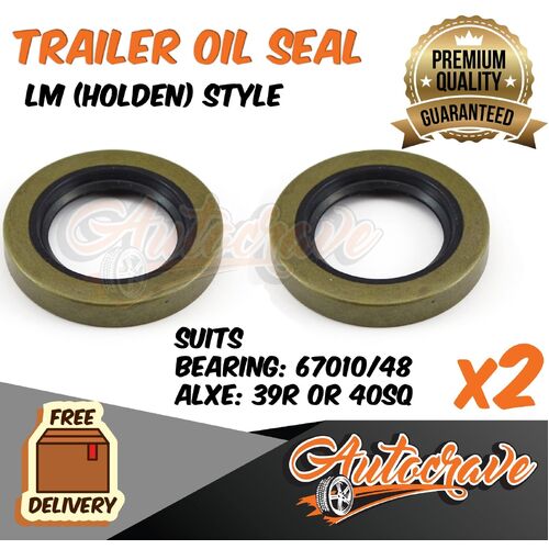 2x Trailer Hub Drum Disc Oil Seal LM Holden Boat Caravan Standard Axle Seal