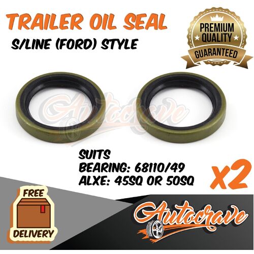 2x Trailer Hub Drum Disc Seal S/Line Ford Boat Caravan Bearing Oil Seal Bearing