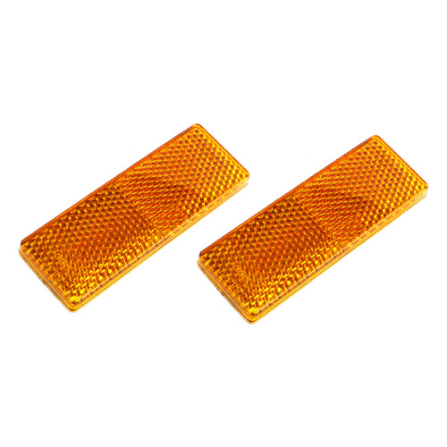 2x Amber Trailer Reflector 84 x 30mm Stick On Adhesive Truck Caravan Ute Body