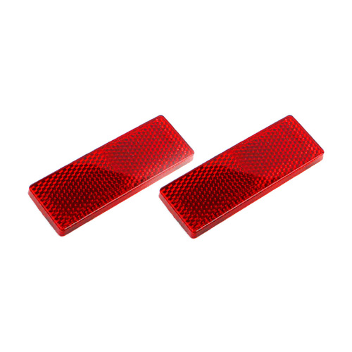 2x Red Trailer Reflector 84 x 30mm Stick On Adhesive Truck Caravan Ute Body