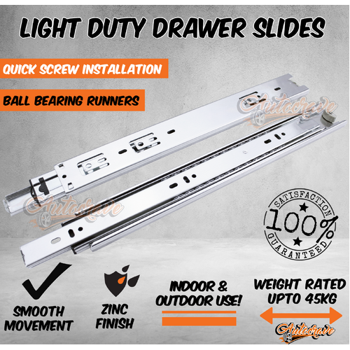 300mm Light Duty Drawer Slides 45kg Slider Runner Trailer Camper Fridge Kitchen