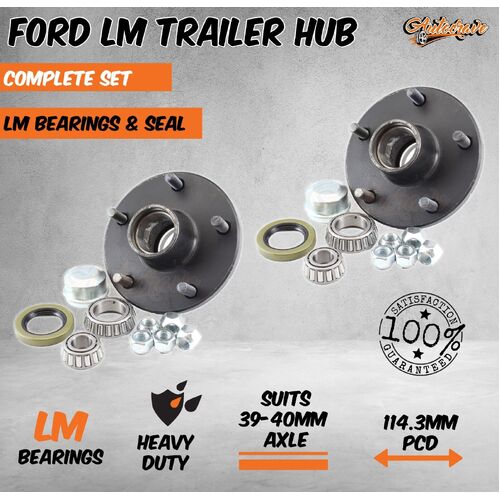 Ford 5 Stud Hub With LM Bearing Kit For Trailer, Caravan & Boat Premium Product