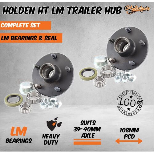 Holden HT 5 Stud Hub Complete With LM Bearing Kit For Trailer, Caravan & Boat