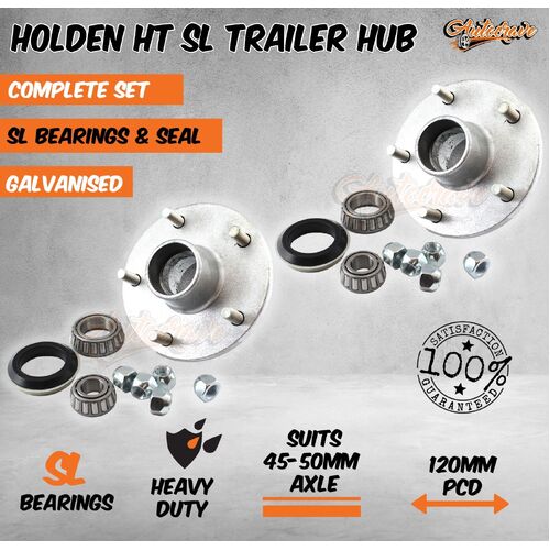 Holden HT 5 Stud Trailer Galvanised Hub With SL Bearing Kit For Trailer Caravan