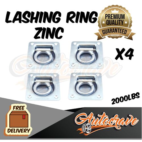 4x Heavy Duty Lashing Ring Zinc Tie Down Points Anchor Ute Trailer Tray Recessed