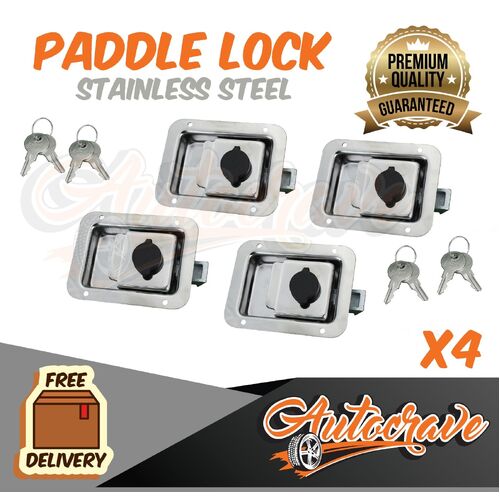 4x Paddle Latch Lock | Stainless Steel | Trailer Caravan Truck Ute Tool Box