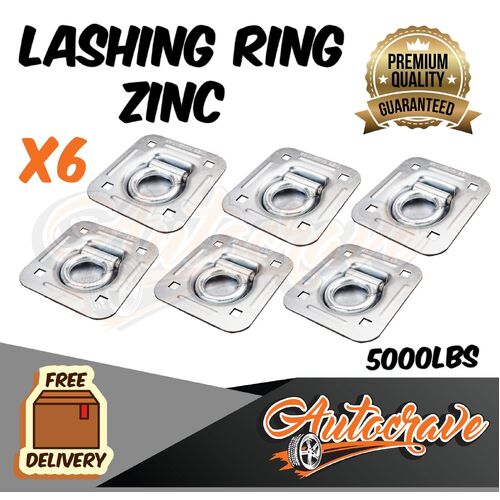 6x Heavy Duty 5000Lbs Lashing "D" Ring Anchor Point Zinc Ute Trailer Truck