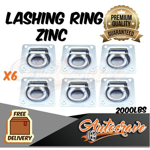 6x Heavy Duty Lashing Ring Zinc Tie Down Points Anchor Ute Trailer Tray Recessed