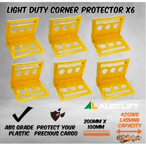 6 x Pallet Angle, Corner Board, Edge Protector Plastic Yellow Truck Corner Guard