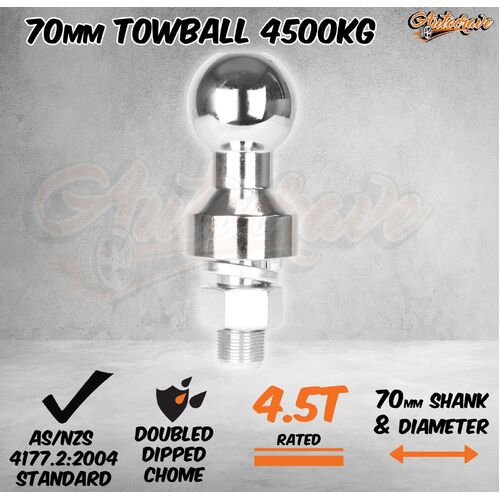 Trailer Car 70mm Tow Ball Tow Bar Tongue Towball 4500kg Mount Hayman Reese