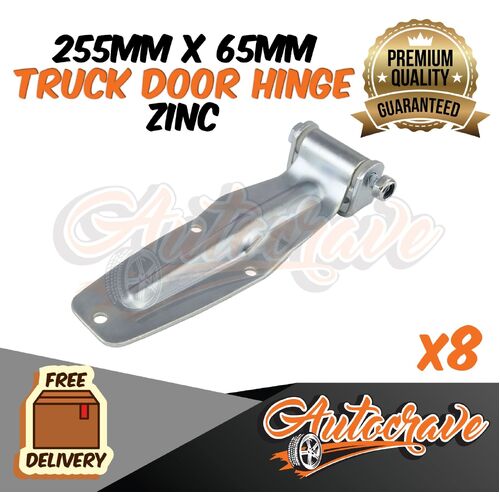 8x Truck Trailer Door Hinge Zinc Coated 255 x 65mm Rear Hinge Bracket Ute