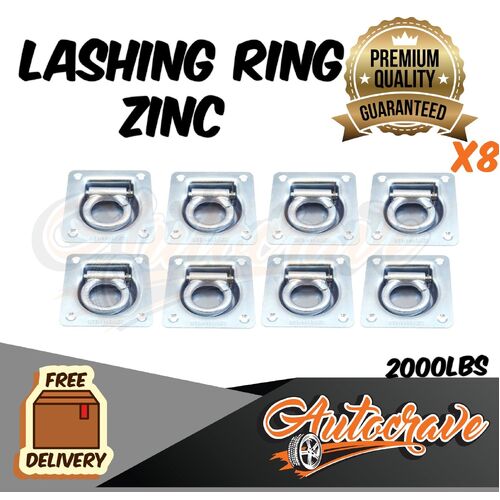 8x Heavy Duty Lashing Ring Zinc Tie Down Points Anchor Ute Trailer Tray 