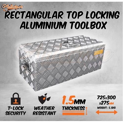 Aluminium Rectangular Tool Box Top Locking Trailer Truck Toolbox Lock Top Open