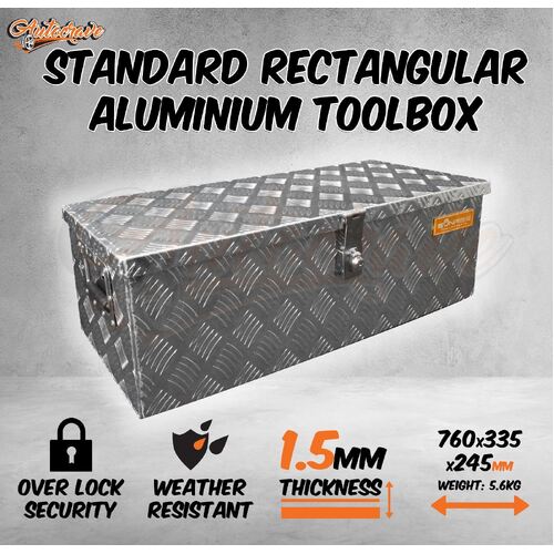 Aluminium Rectangular Tool Box Front Locking Trailer Truck Toolbox Lock Top Open