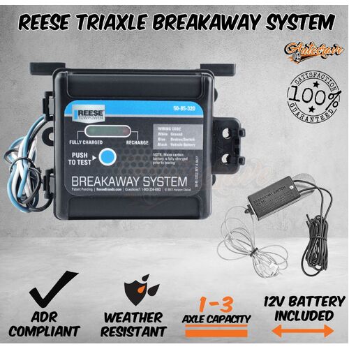 Reese Break Away Unit Triaxle Electric Brake System Towing Tandem Electrical Kit