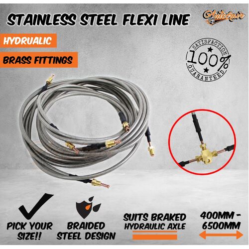 Trailer Hydraulic Stainless Steel Flexi Bundy Brake Line 400mm-6500mm Tube Hose