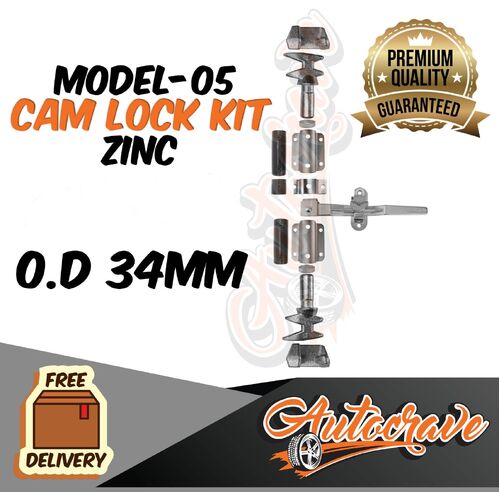 Truck Door Cam Lock Rear| Handle| Zinc Latch Kit Premium Quality 34mm O.D - Left 