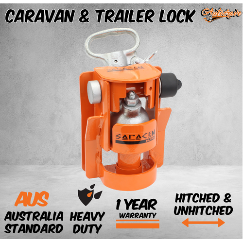 Trailer Boat Caravan Hitch Coupling Ultra Lock Saracen Anti Theft Full Stop