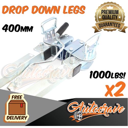 2 x Drop Down Legs Caravan Corner Legs Side Stabilizers Trailer Stand 400mm