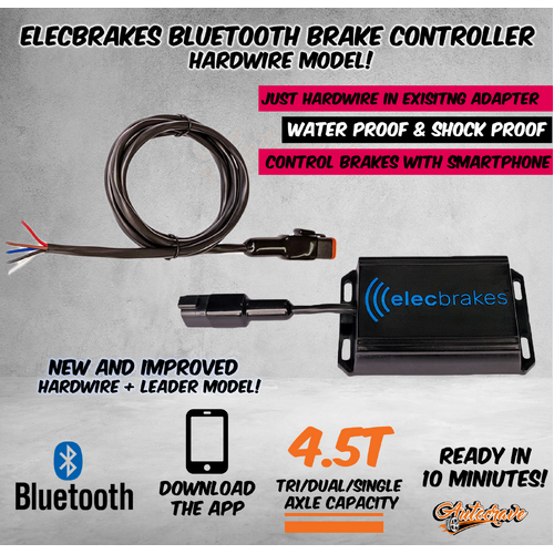 Elecbrakes Electric Bluetooth Brake Controller Hard Wired Trailer Boat Caravan