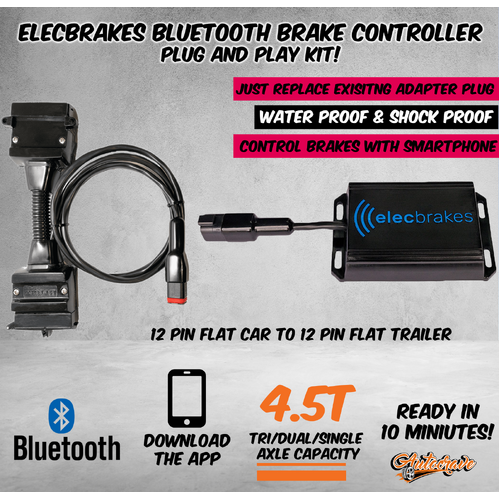 Elecbrakes Electric Bluetooth Brake Controller 12 Pin To 12 Pin Flat Adapter