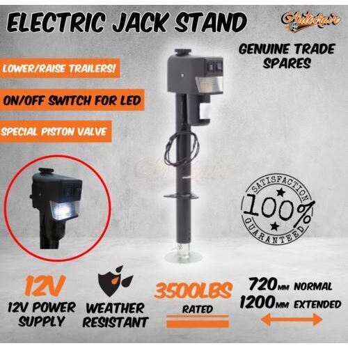 Electric Jack Stand Wheel 12V 1587kg 3500Lbs Caravan Trailer Boat Stabilizer Leg