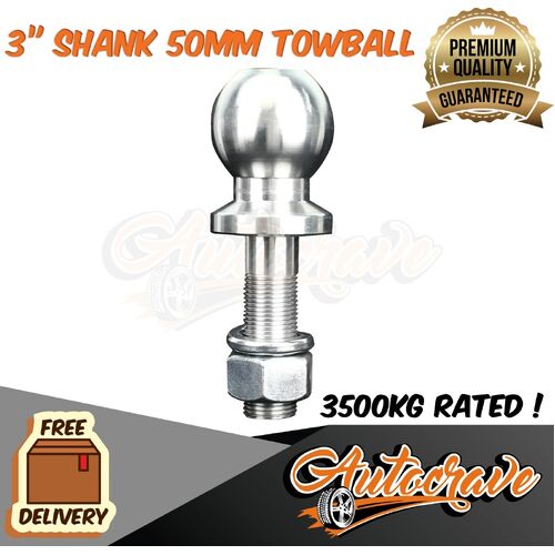 Towball High Shank Trailer Coupling High Rise Tow Ball 50mm 3" 3500kg Towbar