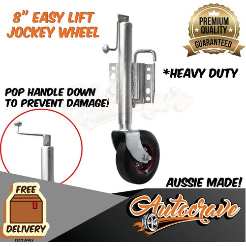 Easy Lift 8" Jockey Wheel Swing Up Trailer Weld Stand Boat Caravan Flip Handle