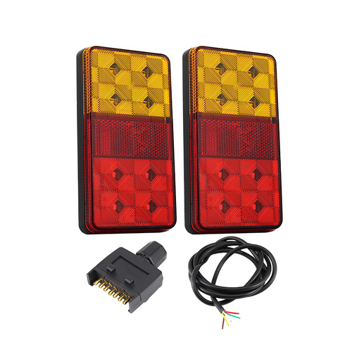 LED Trailer Tail Light Kit Pair Plug 8m 5 Core Wire Caravan Boat Ute Waterproof