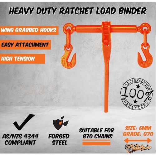 Ratchet Load Binder Transport Chain LC2300kg Dog Binding Trailer Tie Down 6mm