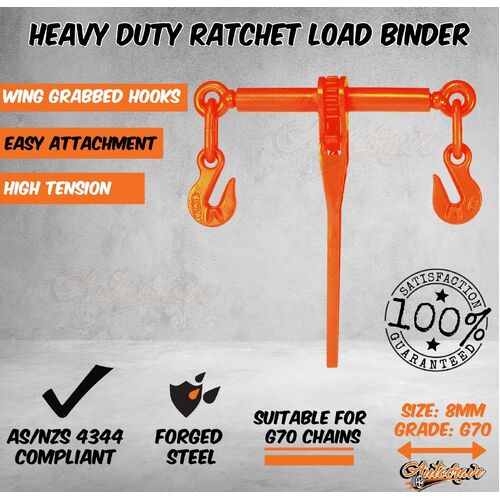 Ratchet Load Binder Transport Chain LC 3800kg Dog Binding Trailer Tie Down 8mm