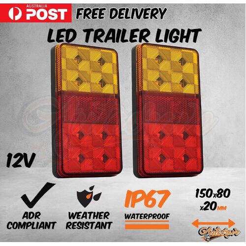 LED Trailer Tail Lights Lamp Truck Caravan Ute Stop Indicator 12V Volt ADR 4WD