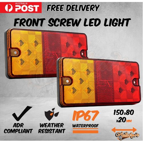 LED Trailer Tail Lights Truck Caravan Ute Boat Light Screw Waterproof IP67 ADR