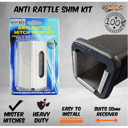 Mister Hitches Anti Rattle Hitch Shim Kit 3PC Tow Bar Tongue Caravan Trailer