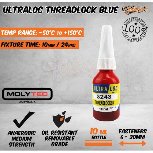 Ultraloc Threadlocker 3243 Compound Medium Strength Blue 10ml Oil Resistant