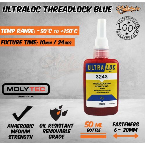 Ultraloc Threadlocker 3243 Compound Medium Strength Blue 50Ml Oil Resistant