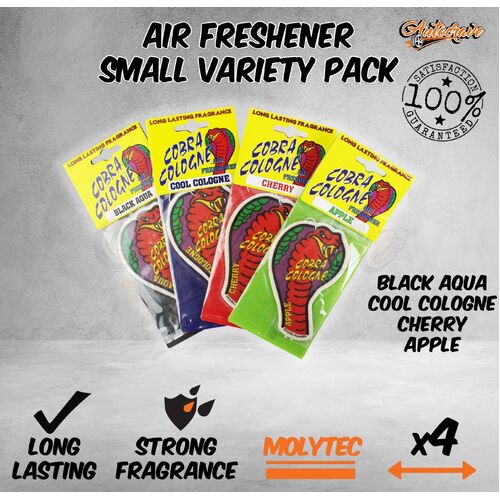 Cobra Cologne Air Freshener X4 Small Pack Fragrance Scent Car Uber Taxi Truck