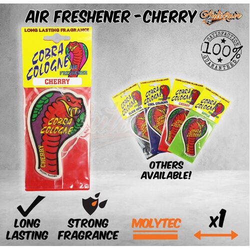 Cobra Cologne Air Freshener X1 Cherry Fragrance Scent Car Taxi Truck Ute Office