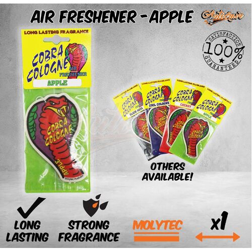 Cobra Cologne Air Freshener X1 Apple Fragrance Car Taxi Truck Ute Trailer Office